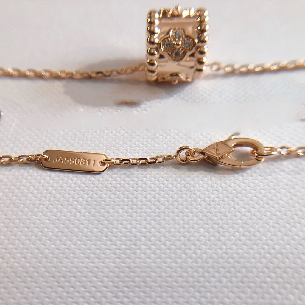 Van Cleef & Arpels PERLEE PEDANT PINK GOLD NECKLACE