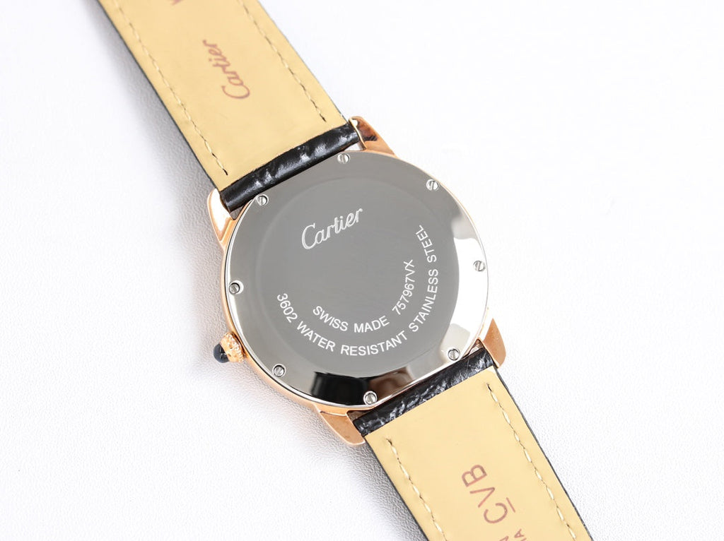 RONDE SOLO PINK GOLD BLACK LEATHER
