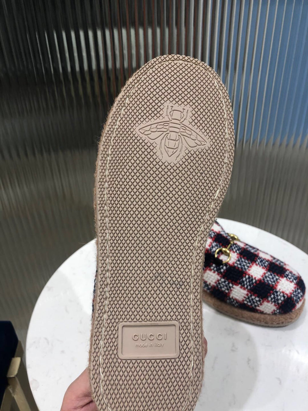 GUCCI HORSEBIT LOAFER IN COLORFUL TWEED AND LAMB FUR LINING