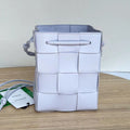 BOTTEGA VENETA SMALL CASSETTE BUCKET 18 IN PALE PURPLE CALFSKIN