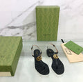GUCCI MARMONT 25 SANDAL BLACK CALKSKIN
