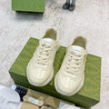 GUCCI RHYTON TRAINER WHITE LAMBSKIN WITH AVOCADO MOTIF