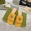 GUCCI EXCLUSIVE SLIDE SANDAL AMBER CALFSKIN