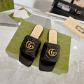 GUCCI EXCLUSIVE SLIDE SANDAL BLACK CALFSKIN