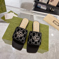 GUCCI EXCLUSIVE SLIDE SANDAL BLACK FABRIC