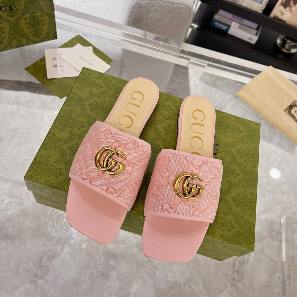 GUCCI EXCLUSIVE SLIDE SANDAL LIGHT PINK FABRIC
