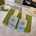 GUCCI EXCLUSIVE SLIDE SANDAL SKY FABRIC