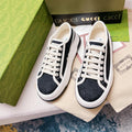 GUCCI Canvas lace-up sneakers Black White