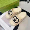 GUCCI INTERLOCKING G SLIDE SANDAL IN WHITE CREAM IMPORTED TPU
