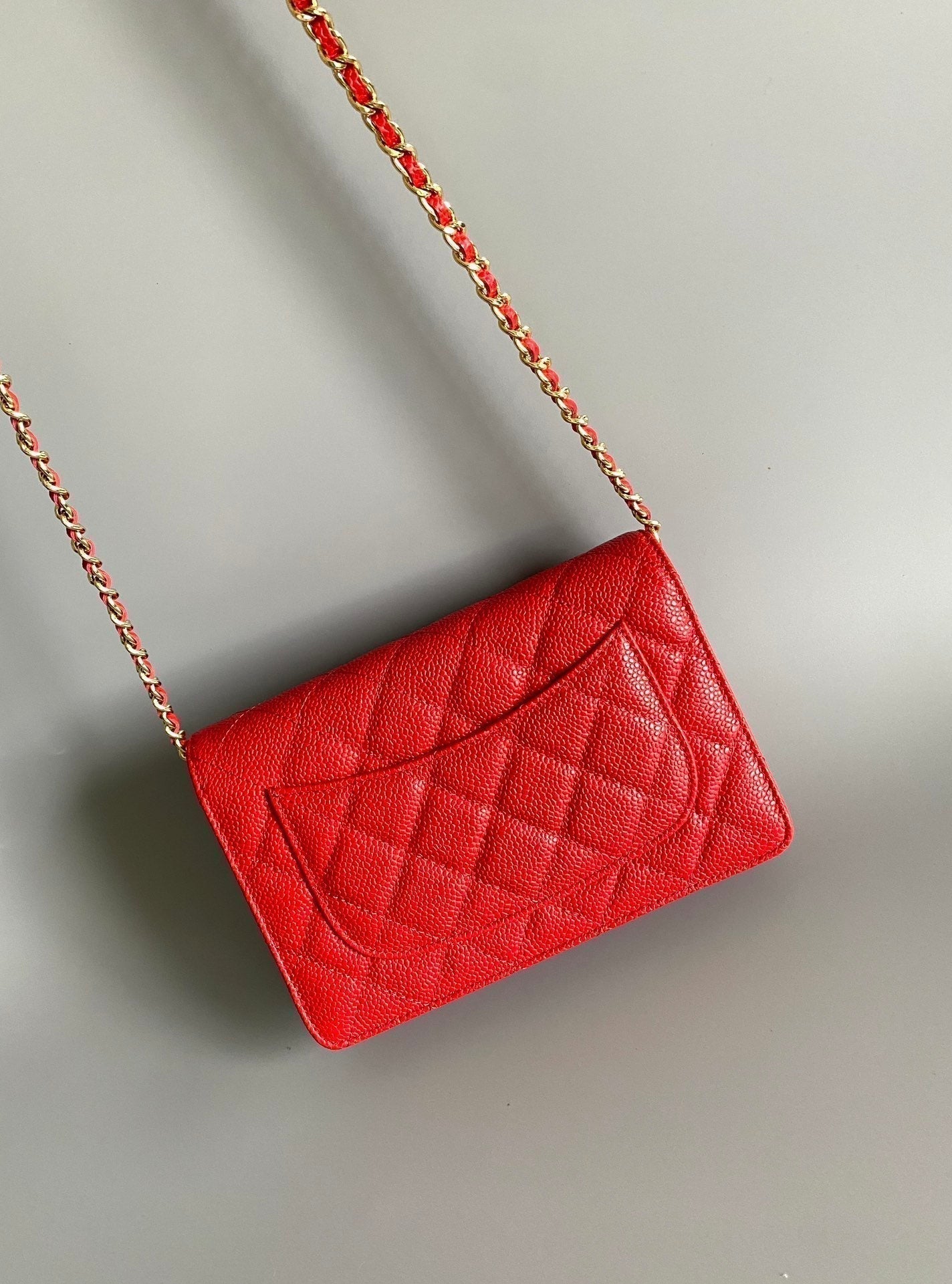 CHANEL WOC 19 RED CAVIAR GOLD HARDWARE