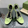GUCCI 105 STRAPPY SANDAL LIGHT GREEN LAMBSKIN