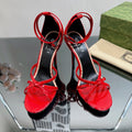GUCCI 105 STRAPPY SANDAL CRIMSON LAMBSKIN
