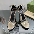 GUCCI 105 STRAPPY SANDAL METALLIC GOLD LAMBSKIN