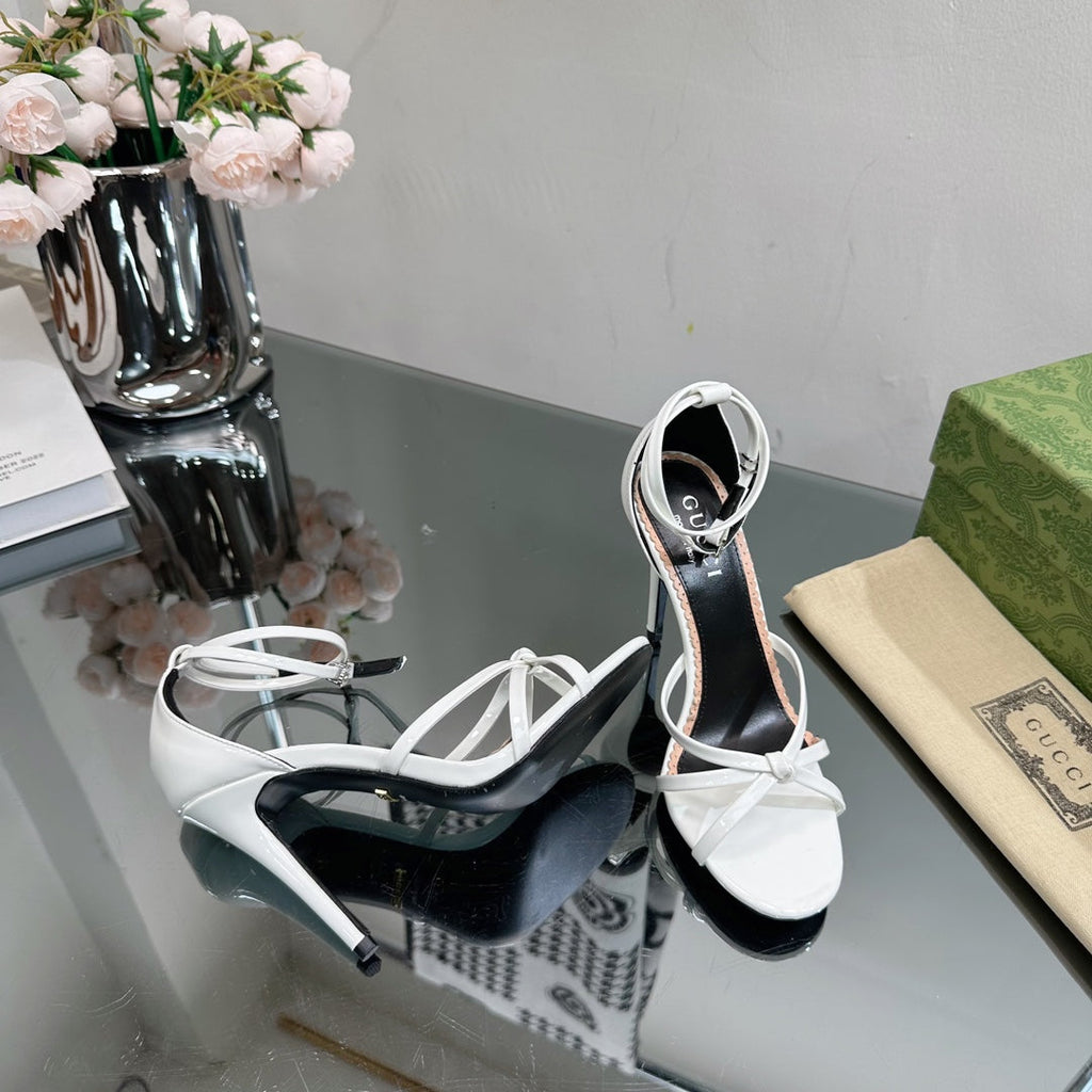 GUCCI 105 STRAPPY SANDAL WHITE LAMBSKIN