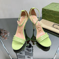 GUCCI 105 HIGH HEEL SANDAL LIME LAMBSKIN