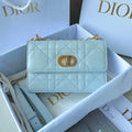 DIOR MISS CARO 17 CHAIN BAG IN LIGHT BLUE LAMBSKIN