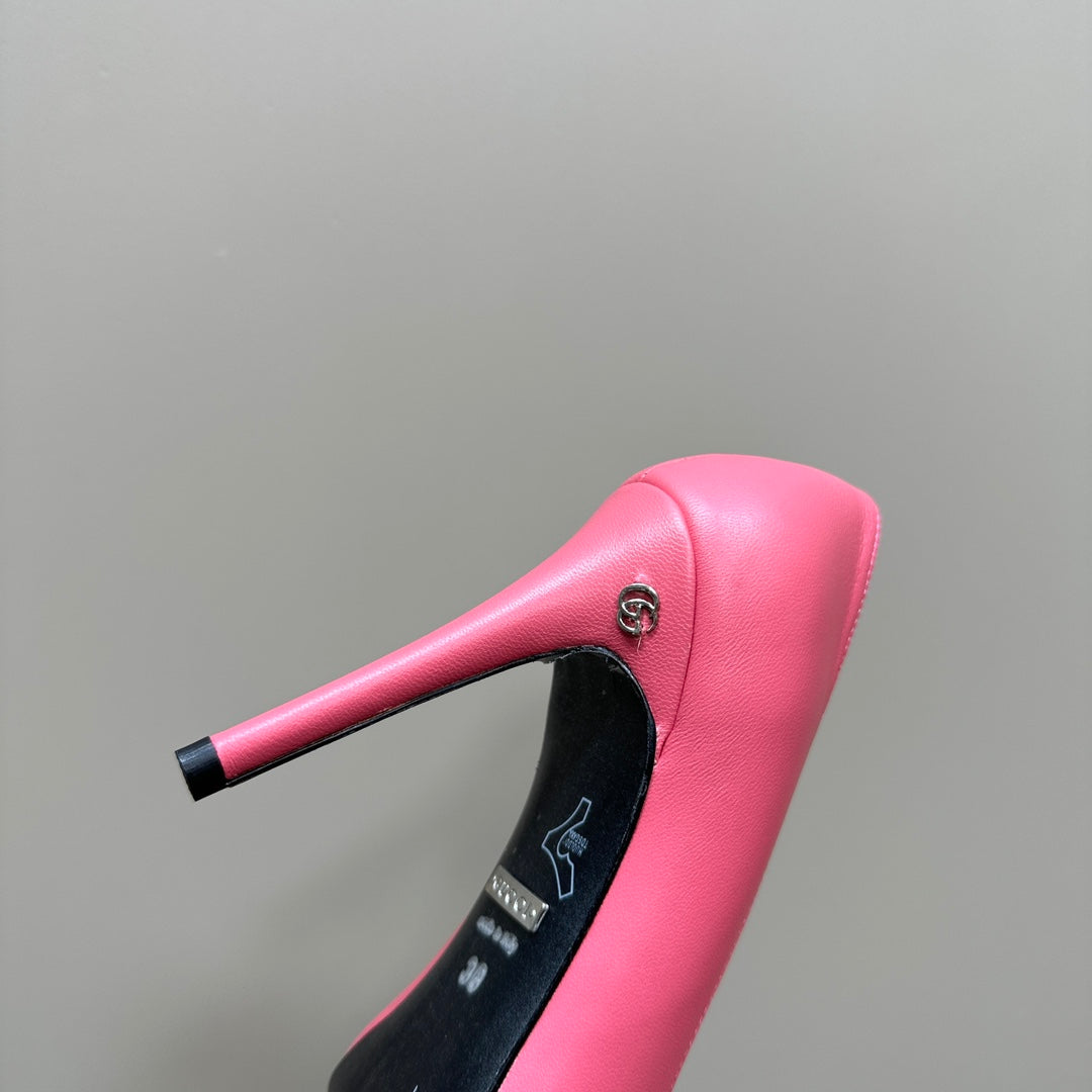 GUCCI 105 BASIC HIGH HEEL HOT PINK LAMBSKIN