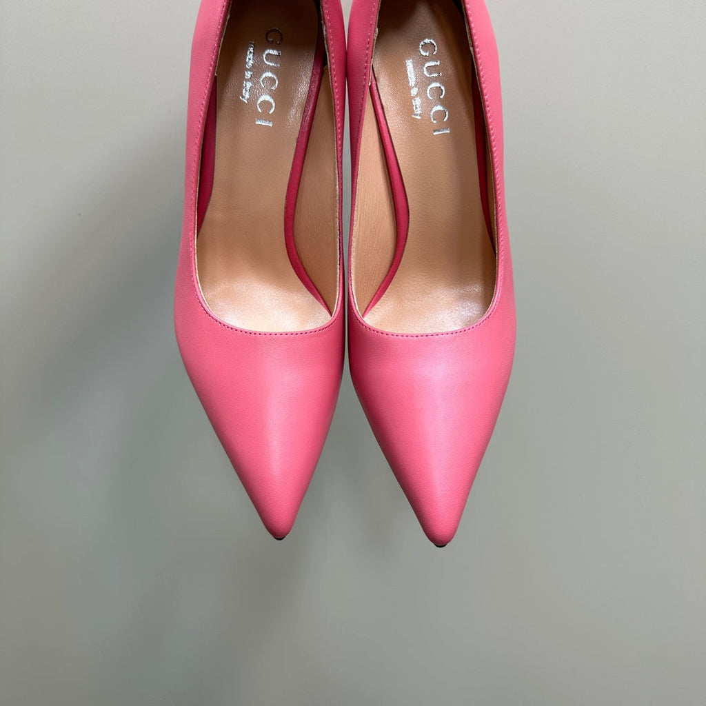 GUCCI 105 BASIC HIGH HEEL HOT PINK LAMBSKIN