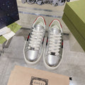GUCCI ACE  SUPREME TRAINER SILVER CALFSKIN