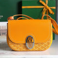 233 BAG 25 IN YELLOW CALFKIN AND GOYARDINE CANVAS