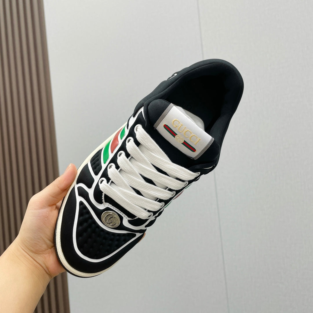 GUCCI Screener With Web Neoprene Low Top Sneakers Black