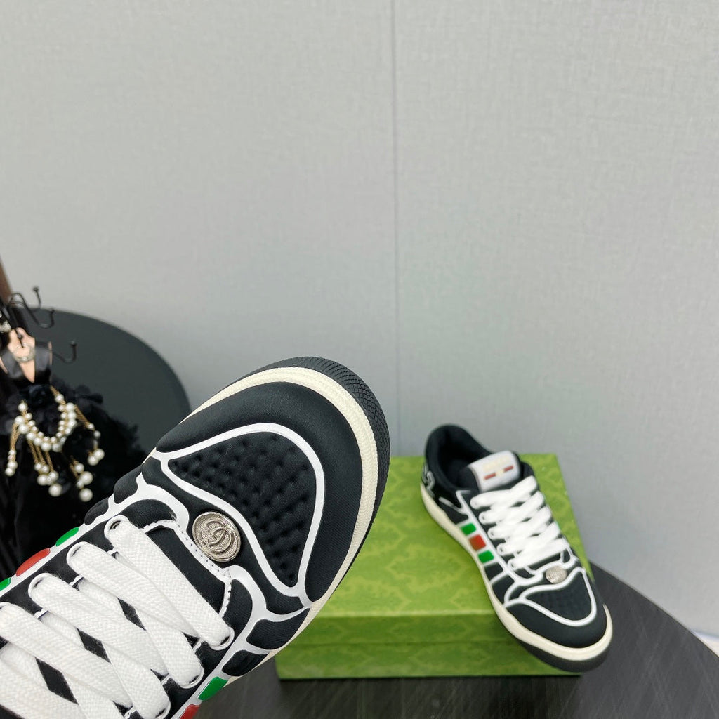 GUCCI Screener With Web Neoprene Low Top Sneakers Black