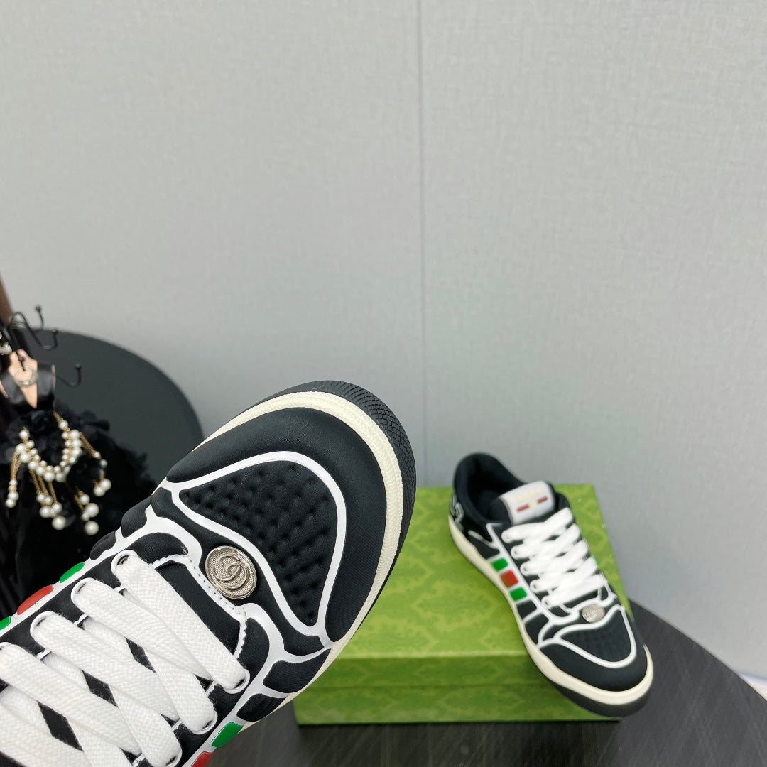 GUCCI Screener With Web Neoprene Low Top Sneakers Black