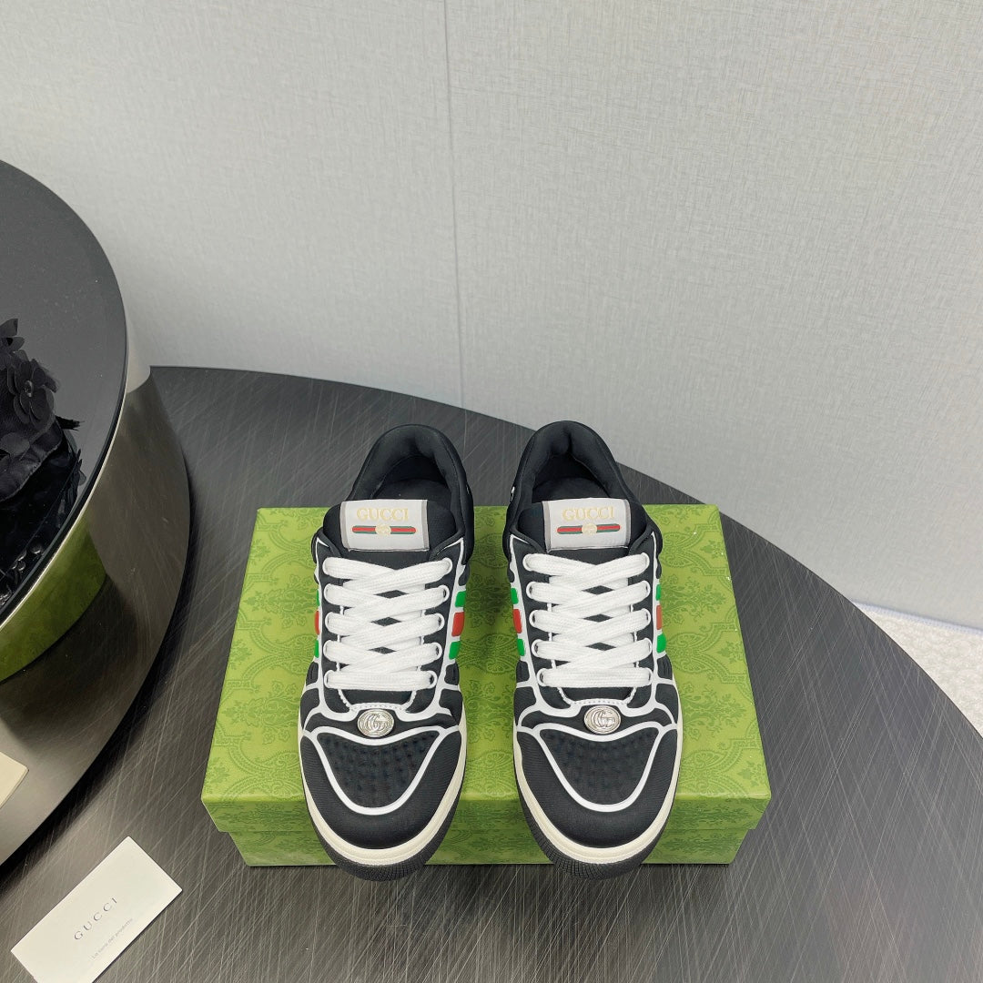 GUCCI Screener With Web Neoprene Low Top Sneakers Black
