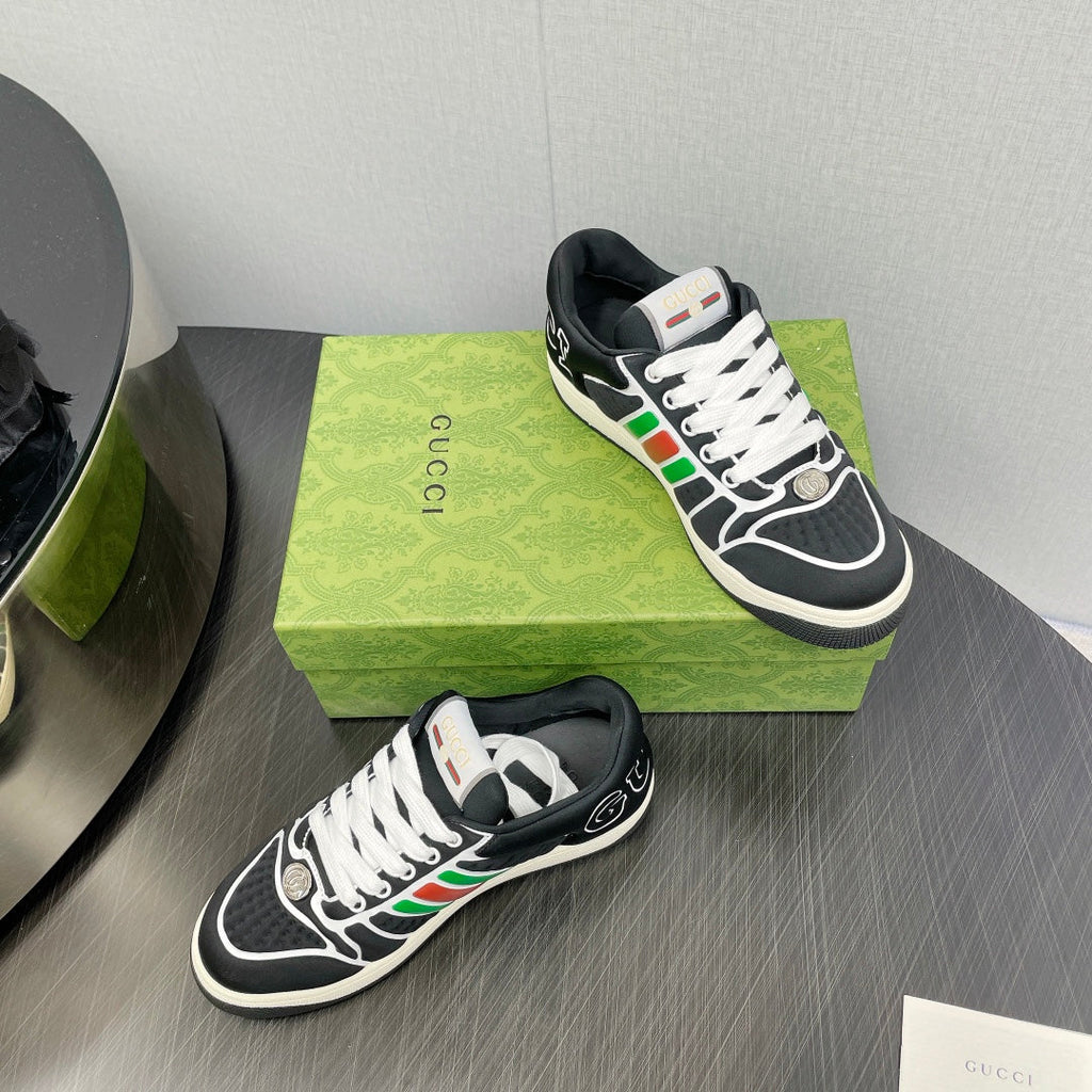 GUCCI Screener With Web Neoprene Low Top Sneakers Black