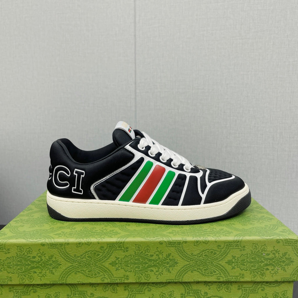 GUCCI Screener With Web Neoprene Low Top Sneakers Black