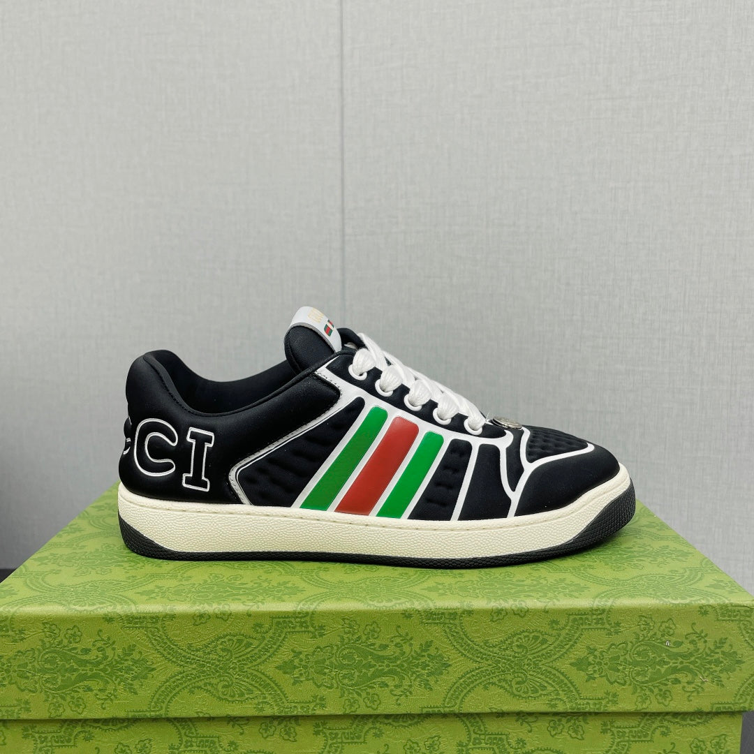 GUCCI Screener With Web Neoprene Low Top Sneakers Black