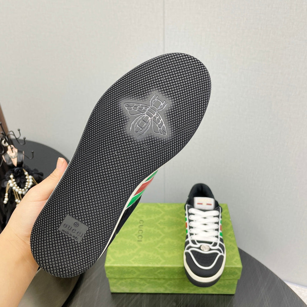 GUCCI Screener With Web Neoprene Low Top Sneakers Black