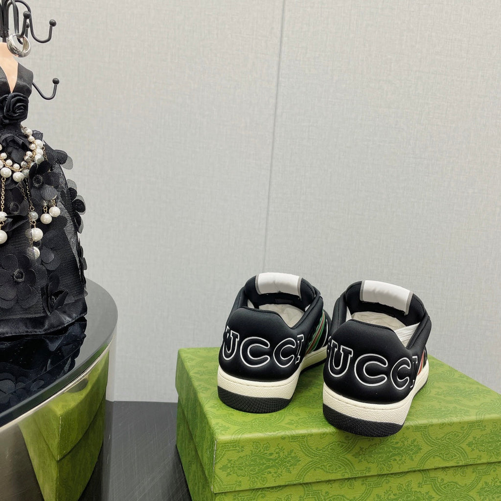 GUCCI Screener With Web Neoprene Low Top Sneakers Black