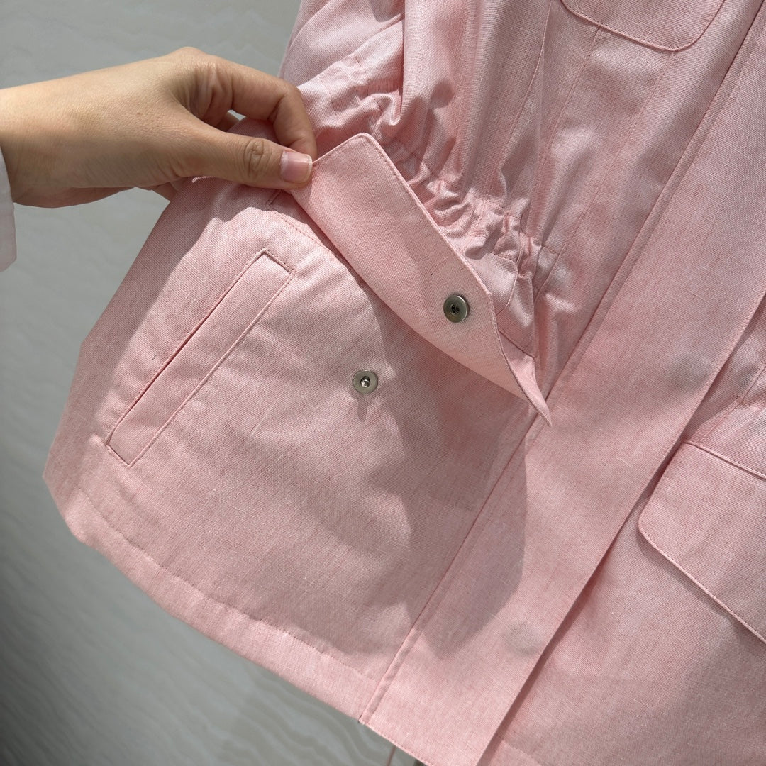 LP CLASSIC STAND-COLLAR LINEN JACKET 265162