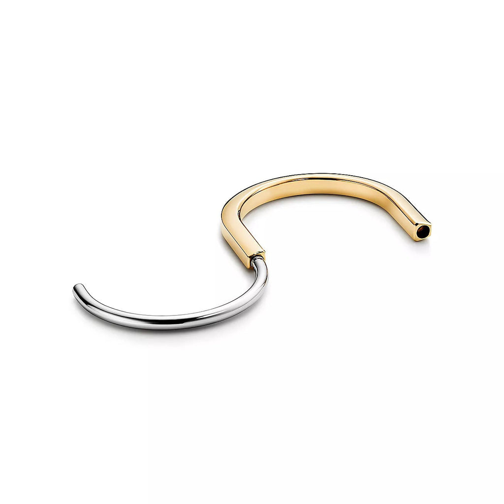 TIFFANY LOCK BRACELET YELLOW AND WHITE GOLD