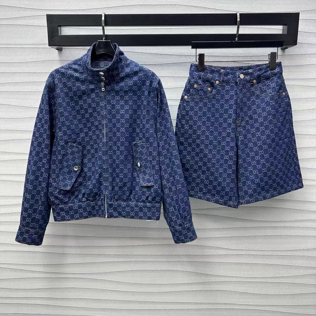 GUCCI Blue Denim Bomber Jacket