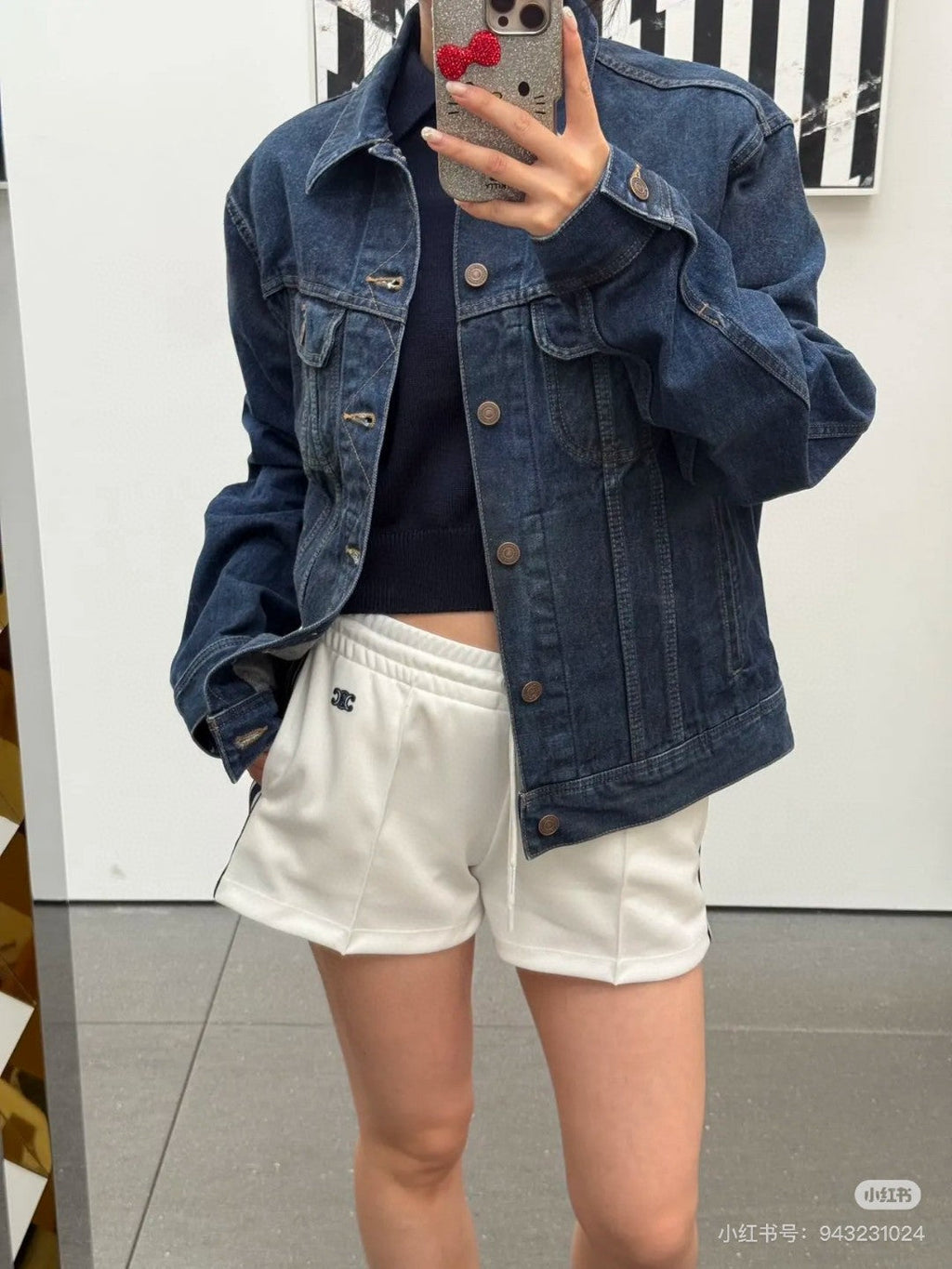 CELINE CLASSIC TRUCKER JACKET INDIGO DENIM CONTRAST STITCHING SILVER BUTTONS          Ask ChatGPT