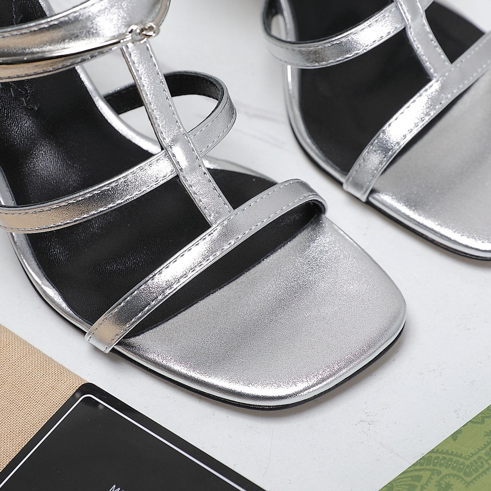 GUCCI SLIM HORSEBIT SLIDE SANDAL SILVER