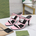 GUCCI SLIM HORSEBIT SLIDE SANDAL PINK