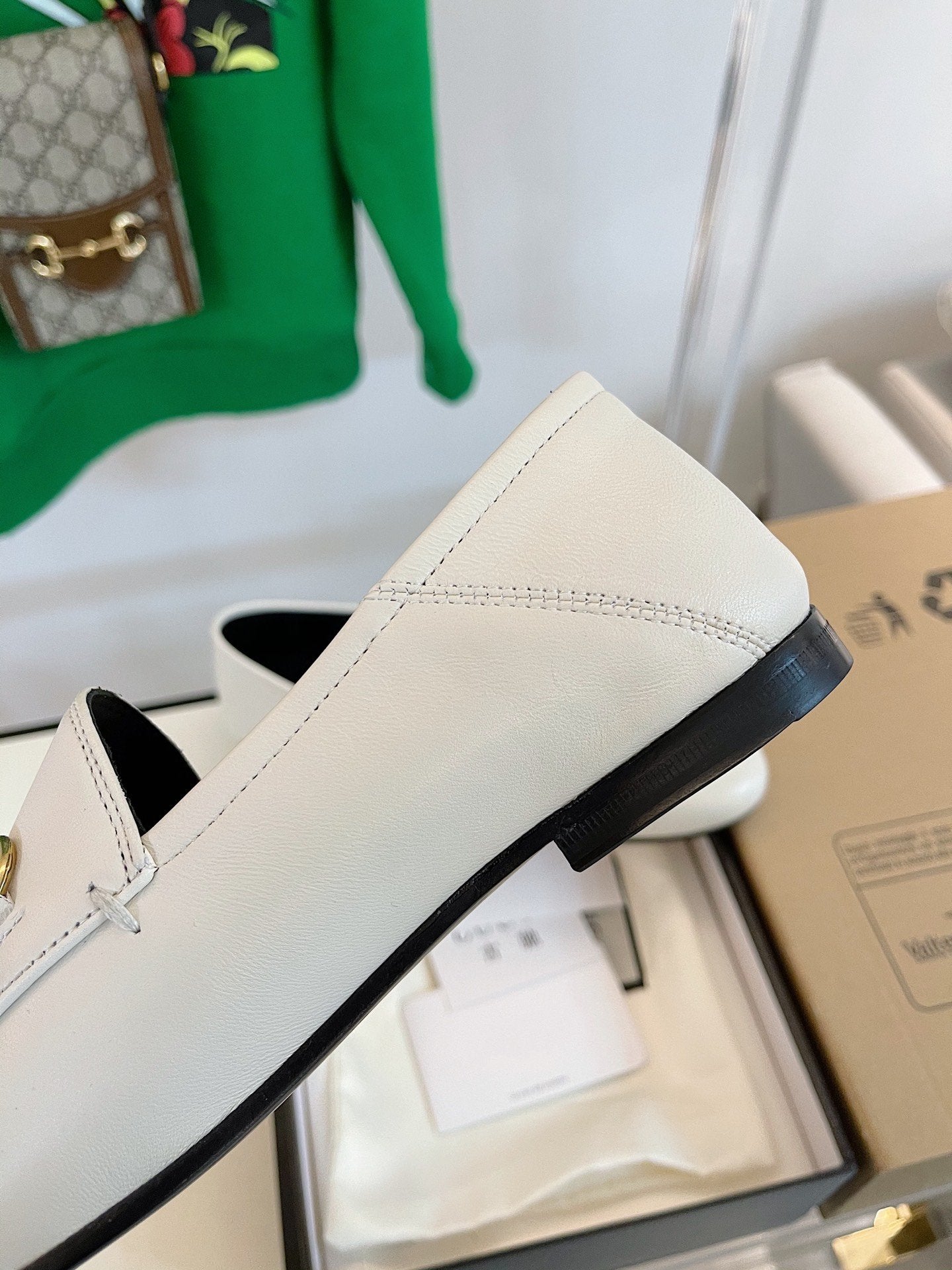 GUCCI LOAFERS MULES WHITE