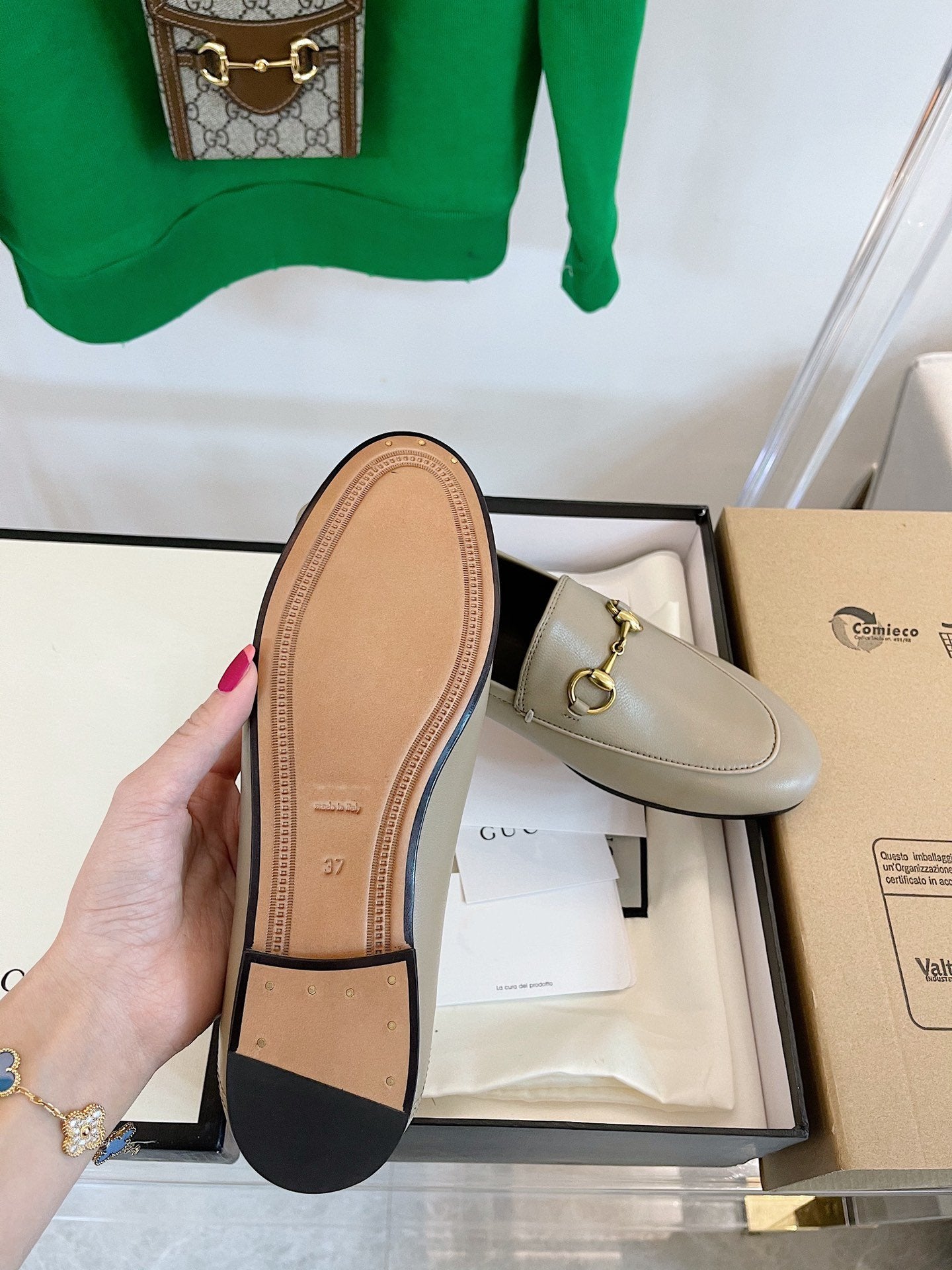 GUCCI LOAFERS MULES BEIGE