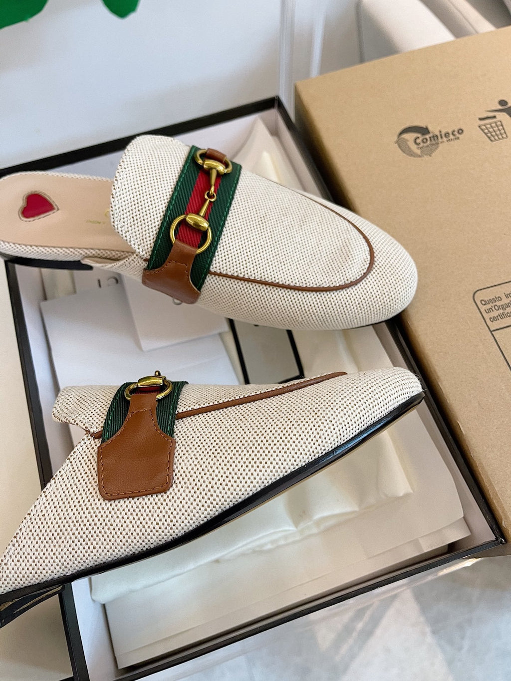 GUCCI SLIPPER PRINCETOWN RED WHITE