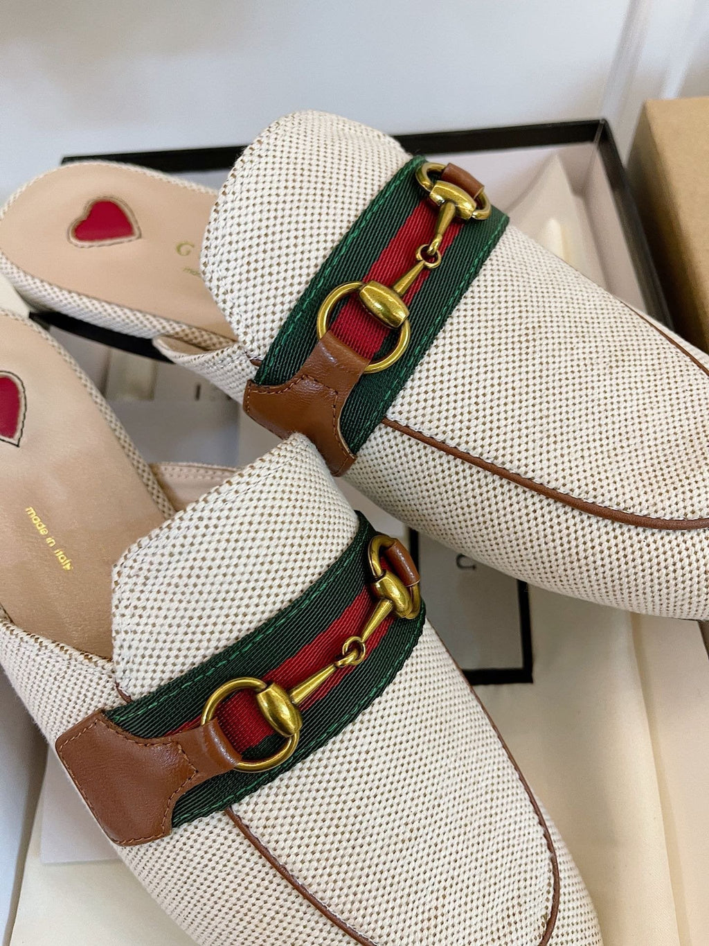 GUCCI SLIPPER PRINCETOWN RED WHITE