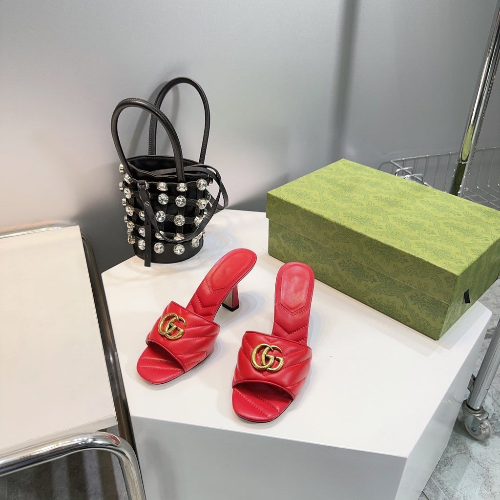 GUCCI SANDALS HIGH-HEELED RED
