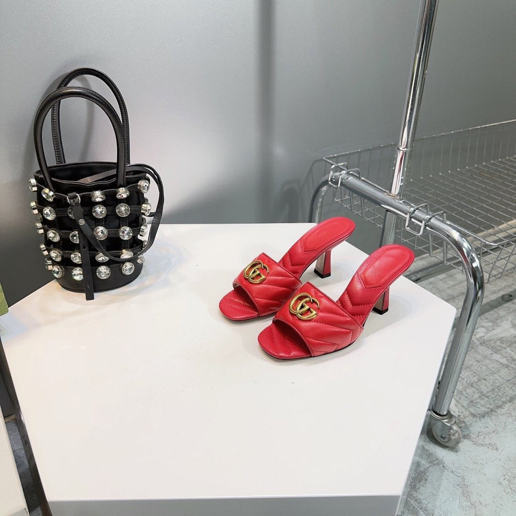 GUCCI SANDALS HIGH-HEELED RED