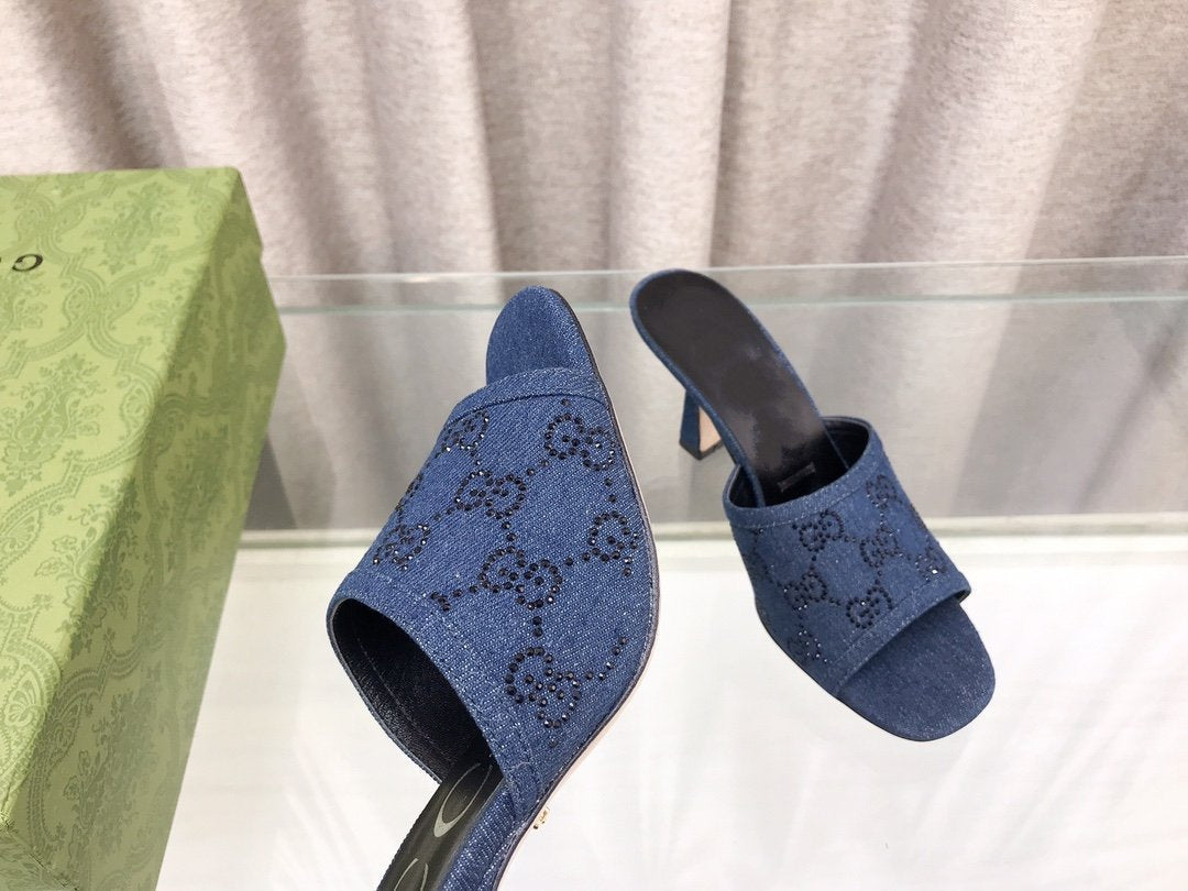 GUCCI HIGH-HEELED SANDALS WITH DOUBLE G EMBELLISHMENTS