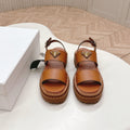 PRADA 25S SANLS IN LIGHT TAN CALFSKIN LOGO