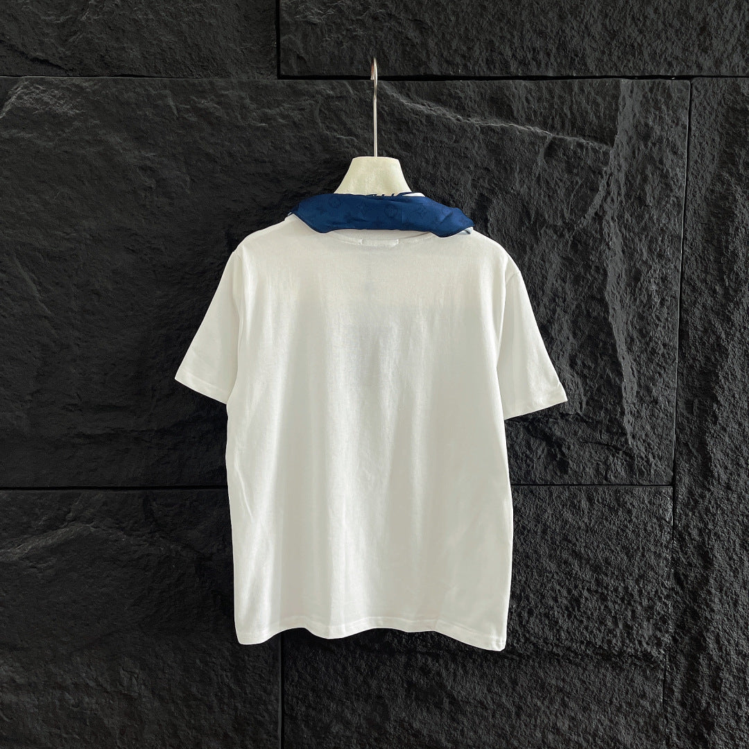 LOUIS VUITTON T-SHIRT WITH LV SILK SCARF IN JERSEY FABRIC 265970