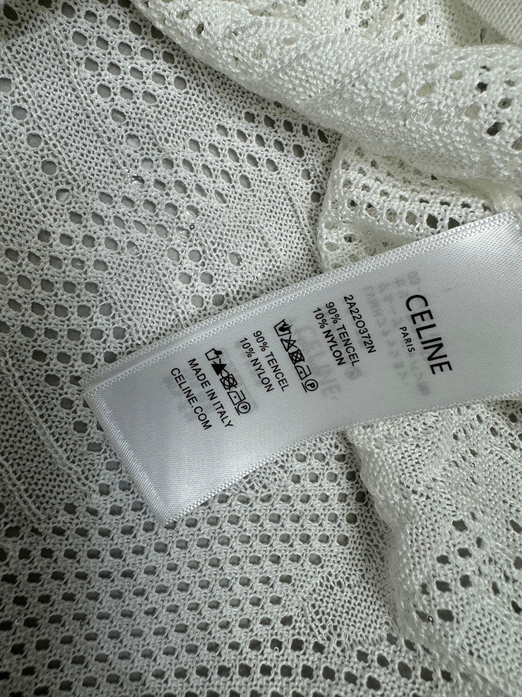 CELINE SHORT-SLEEVE CROCHET TOP WHITE 274807