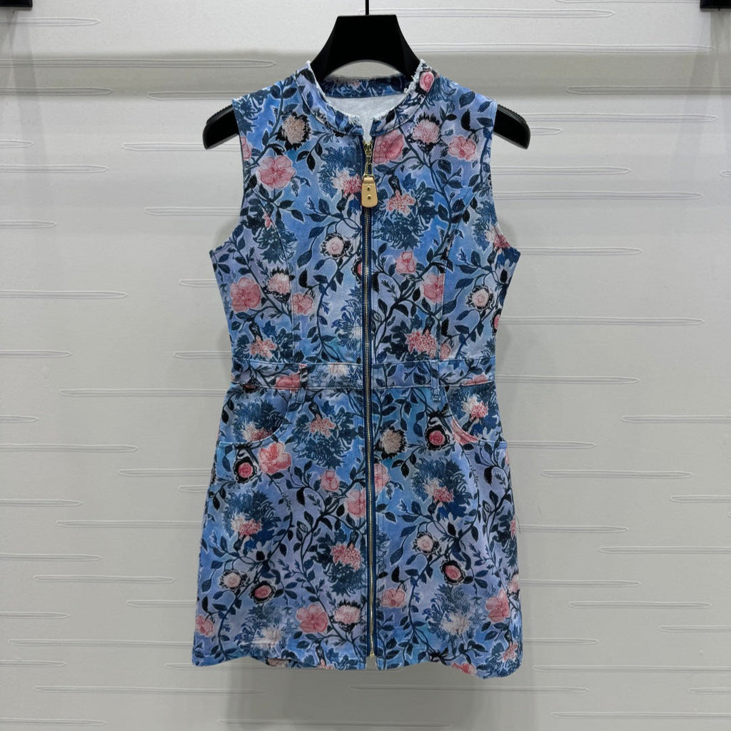 LOUIS VUITTON LV 25S ROUND NECK SLEEVELESS DRESS 264202